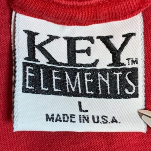 VIntage 90s Key Elements Oversized Slouchy Blank Solid Cherry Pocket Tee - Picture 5 of 12